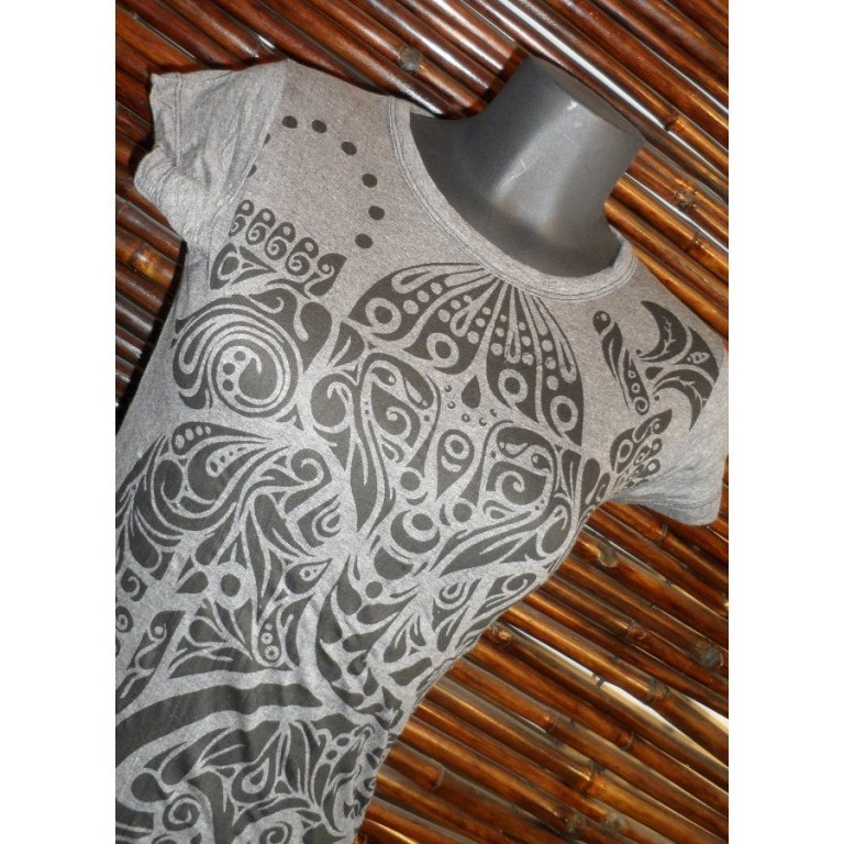 Tee shirt gris tattoo Ganesh