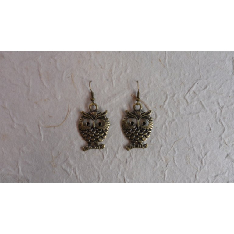 Boucles d'oreilles hiboux gravés