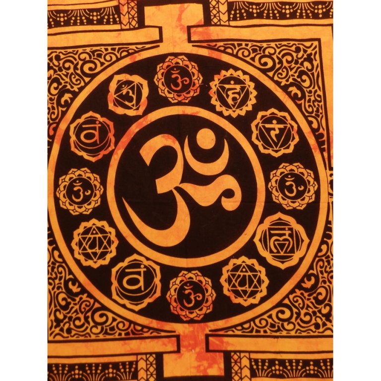 Tenture maxi mandala Aum orange 