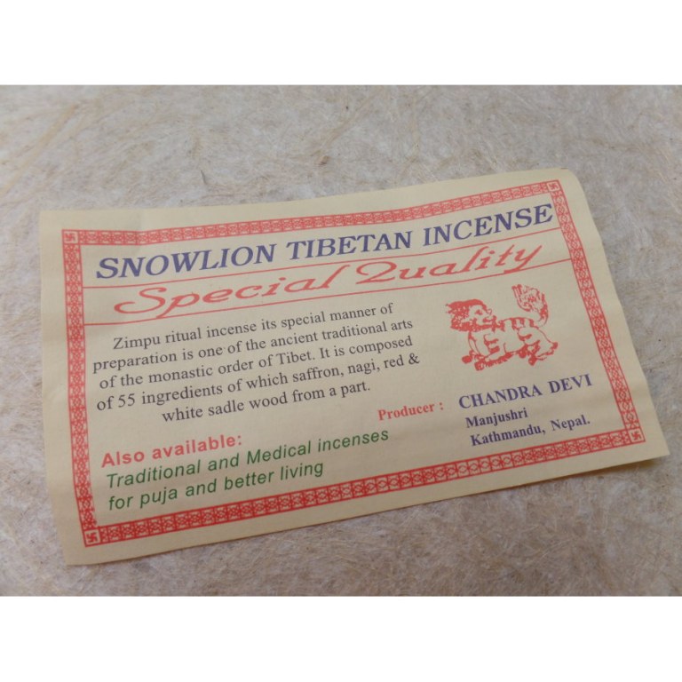 Encens tibétain snowlion