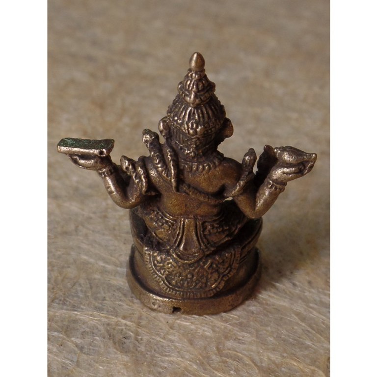 Miniature du dieu Ganesh assis couleur argent