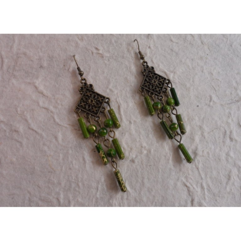 Boucles d'oreilles Boontam vertes