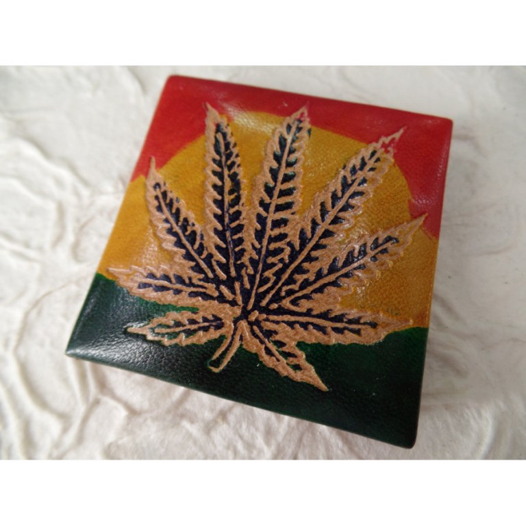 Petit porte monnaie feuille rasta