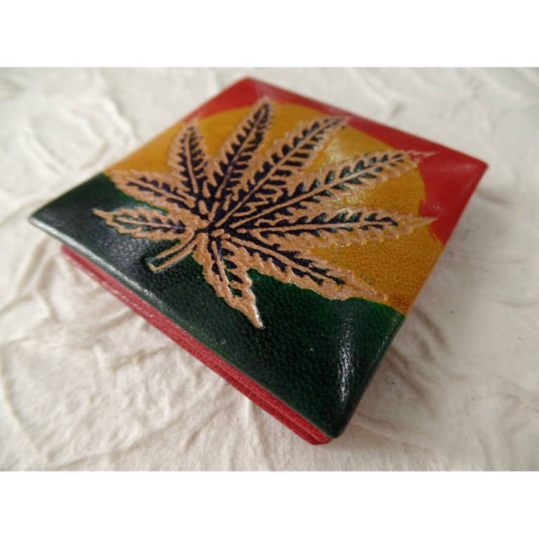 Petit porte monnaie feuille rasta