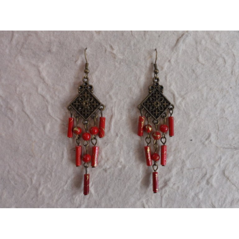 Boucles d'oreilles Boontam rouge