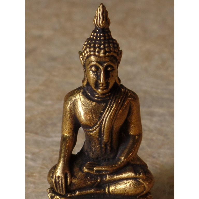 Miniature Bouddha bhumispashamudra couleur bronze