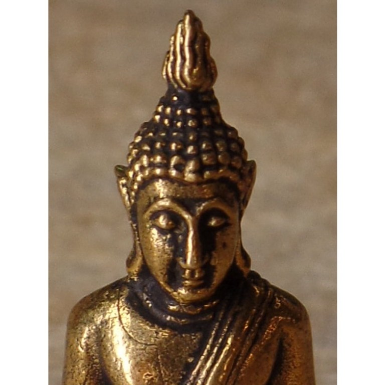 Miniature Bouddha bhumispashamudra couleur bronze