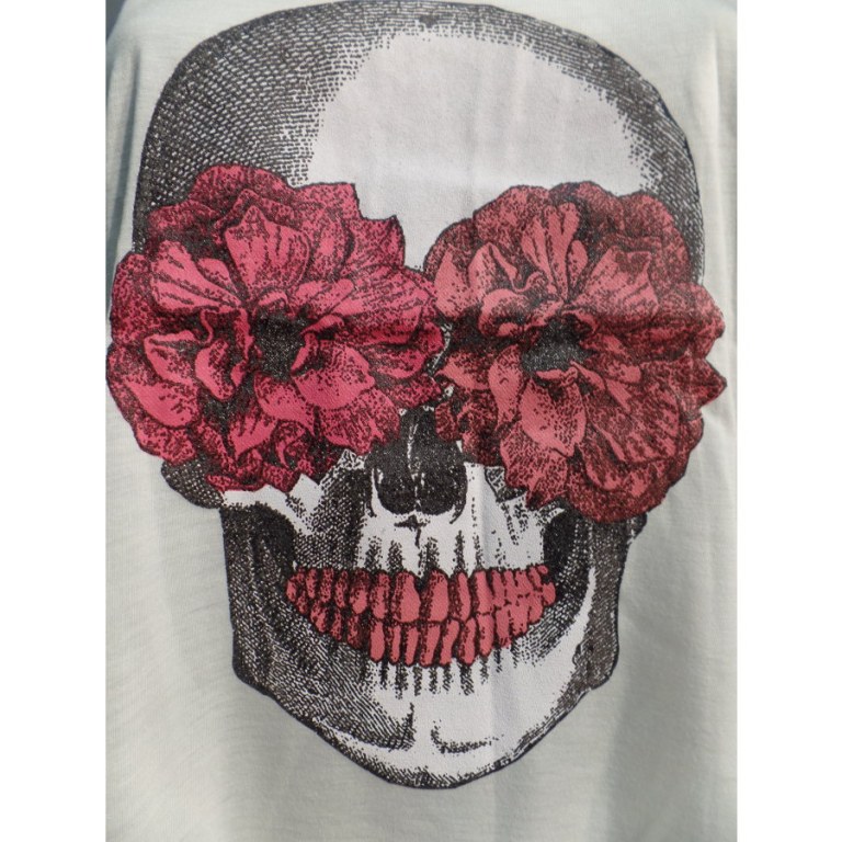 Débardeur tête de mort flower skull rouge