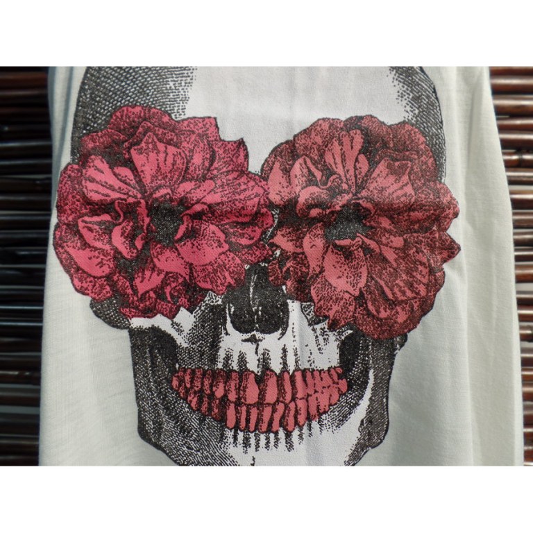 Débardeur tête de mort flower skull rouge