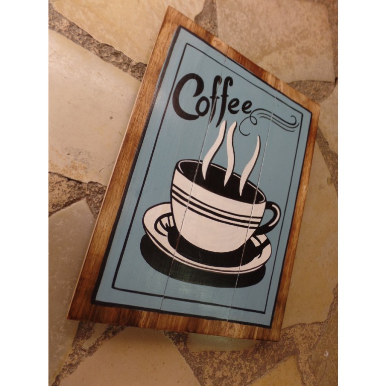 Panneaux en bois bleu coffee