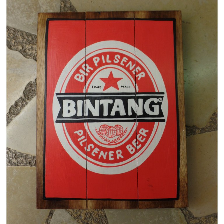 Panneaux en bois publicitaire Bintang