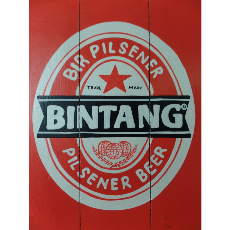 Panneaux en bois publicitaire Bintang