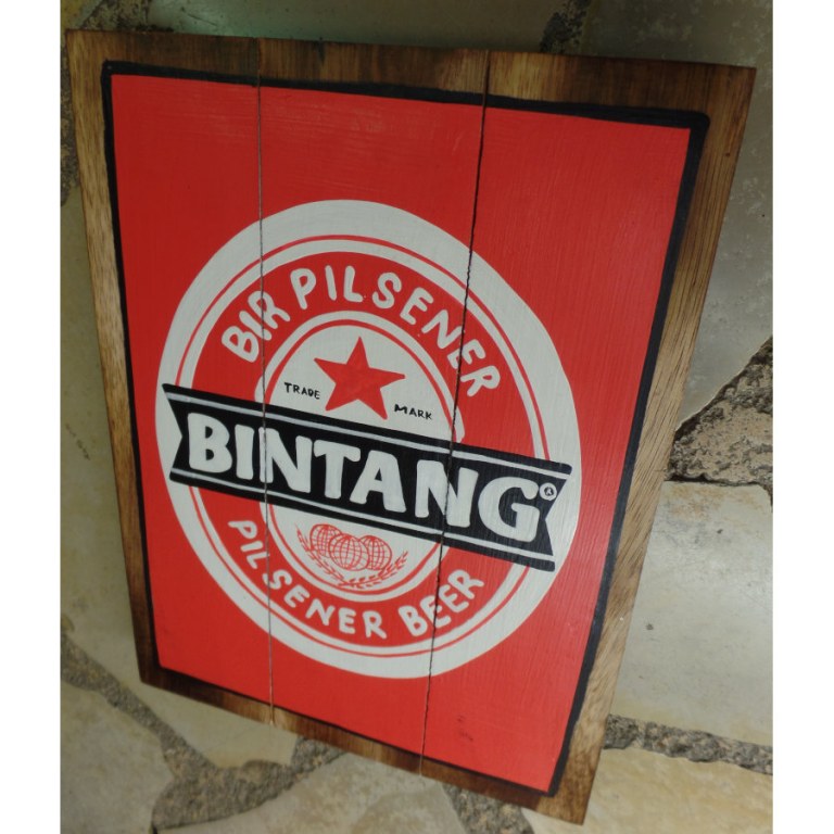 Panneaux en bois publicitaire Bintang