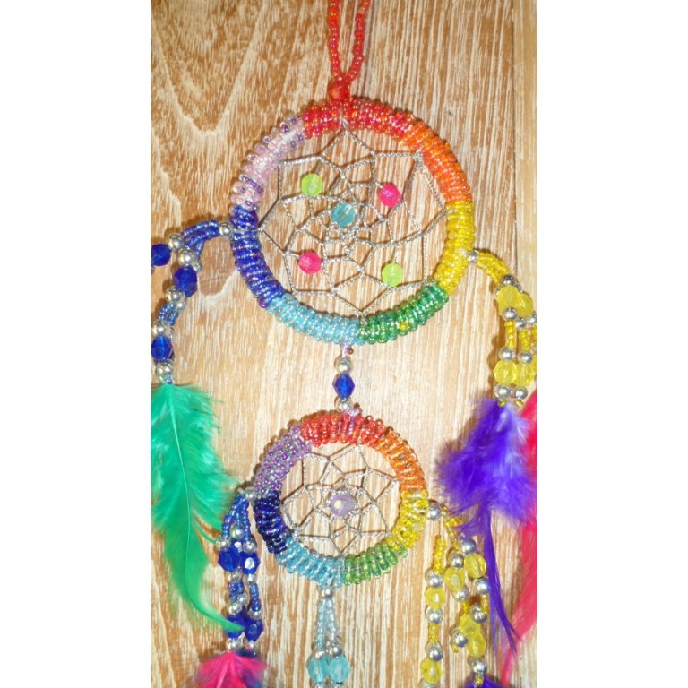 Dreamcatcher 2 cercles arc en ciel