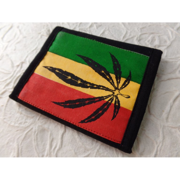 Portefeuille rasta feuille