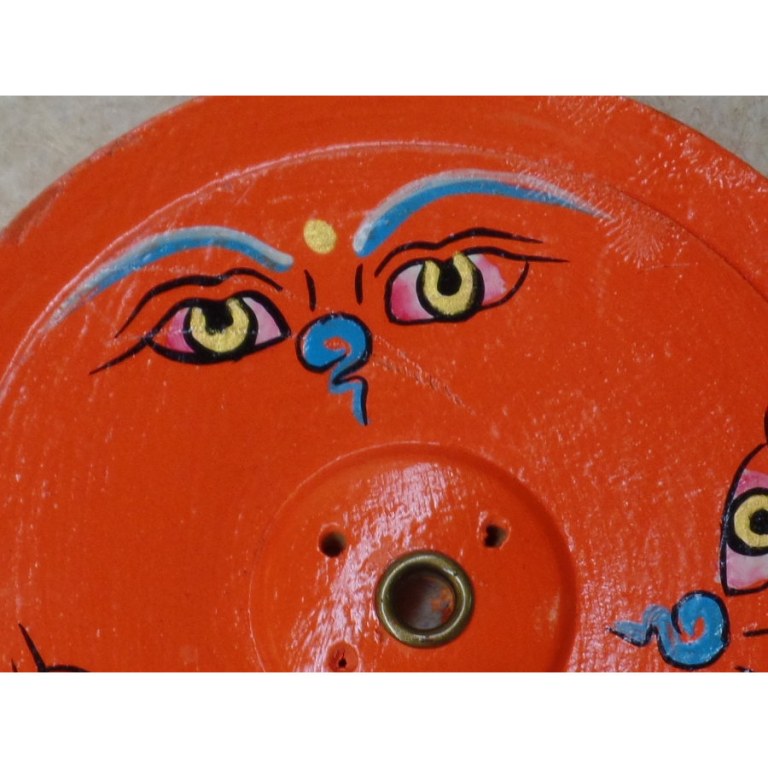 Porte encens orange les yeux de Bouddha