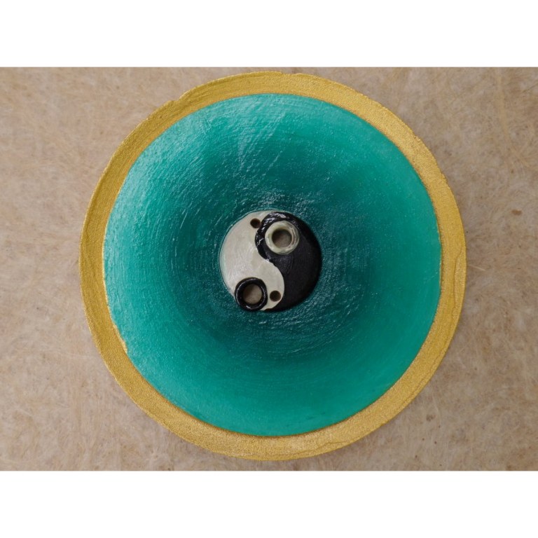 Porte encens yin yang vert