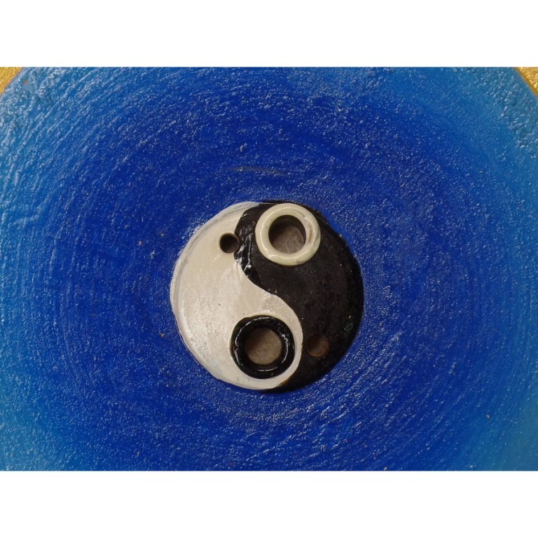 Porte encens yin yang bleu