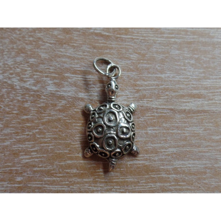 Pendentif tortue carapace décorée