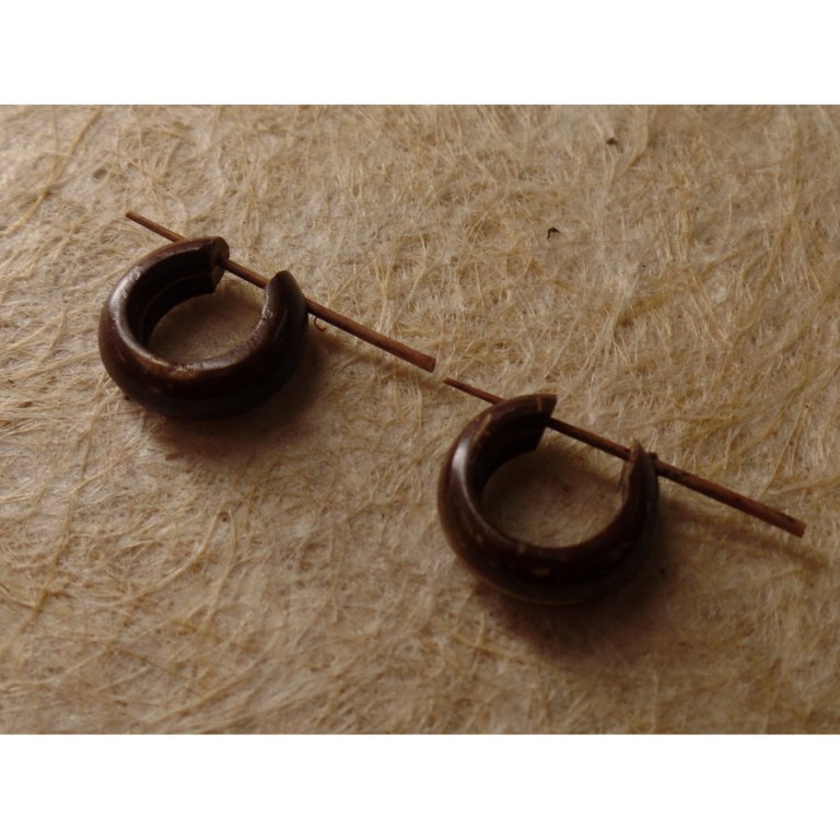 Boucles d'oreilles 1/2 lune raie beige