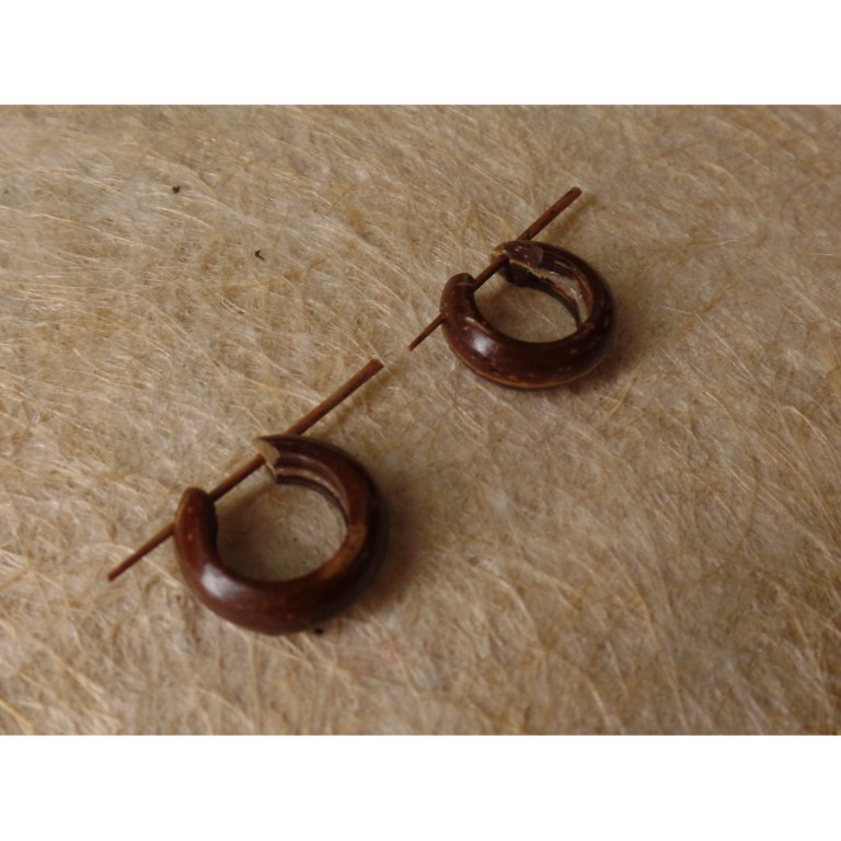 Boucles d'oreilles 1/2 lune raie beige