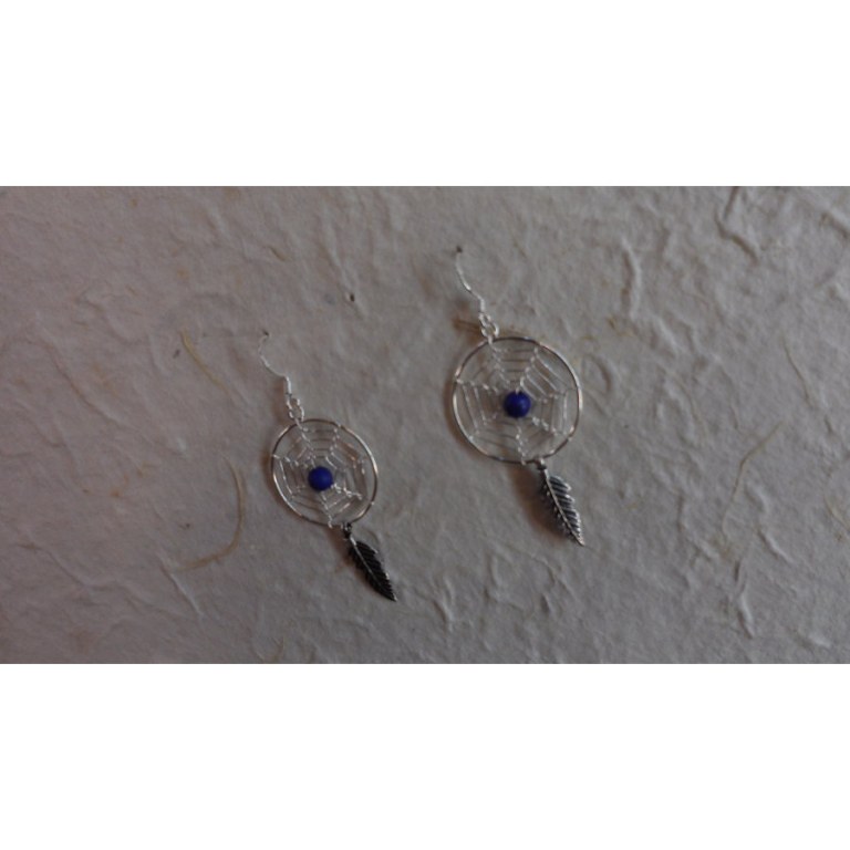 Boucles d'oreilles attrapes rêves 19 perle marine