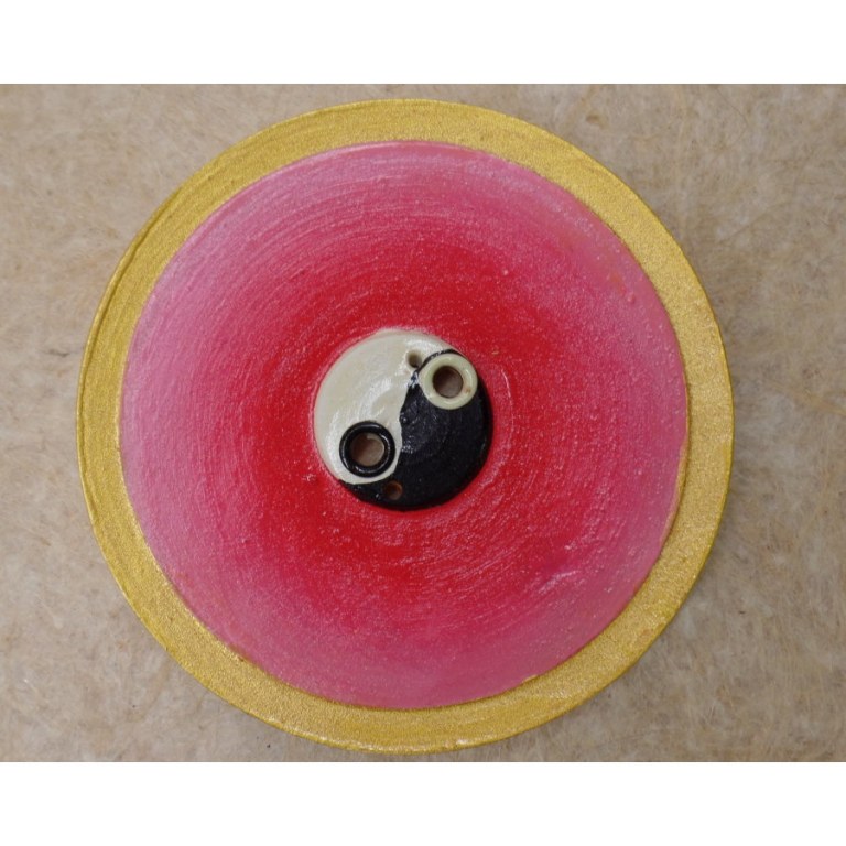 Porte encens yin yang rose