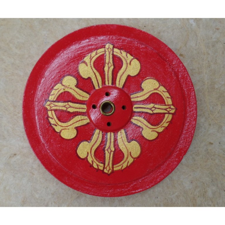 Porte encens rouge double dorje