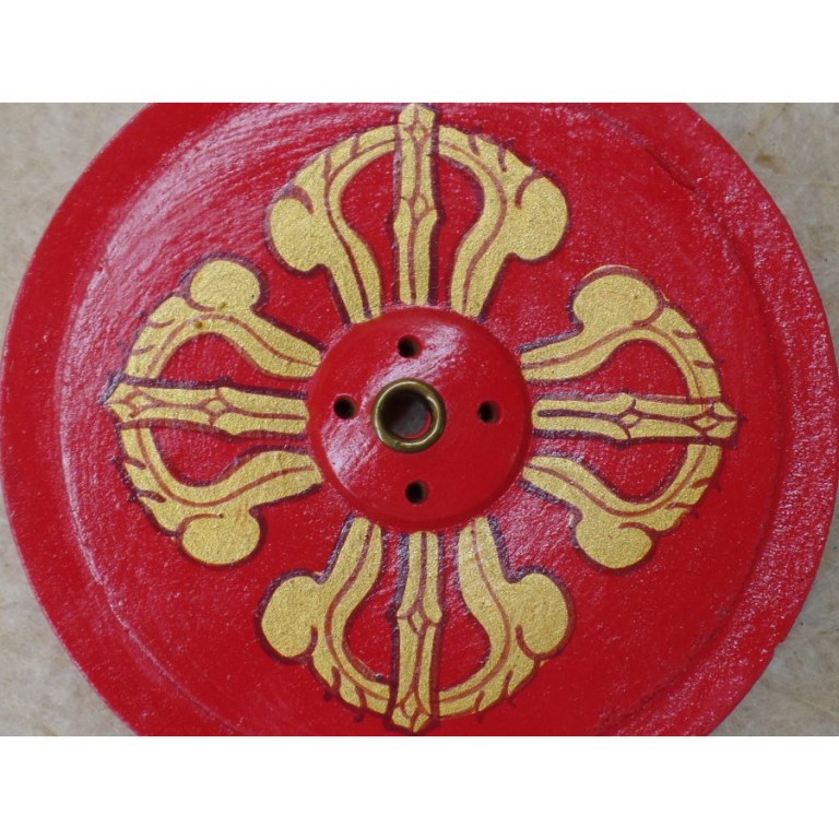 Porte encens rouge double dorje