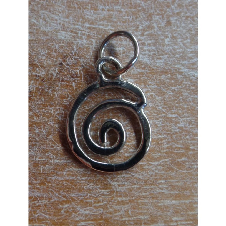 Pendentif spirale fine en argent