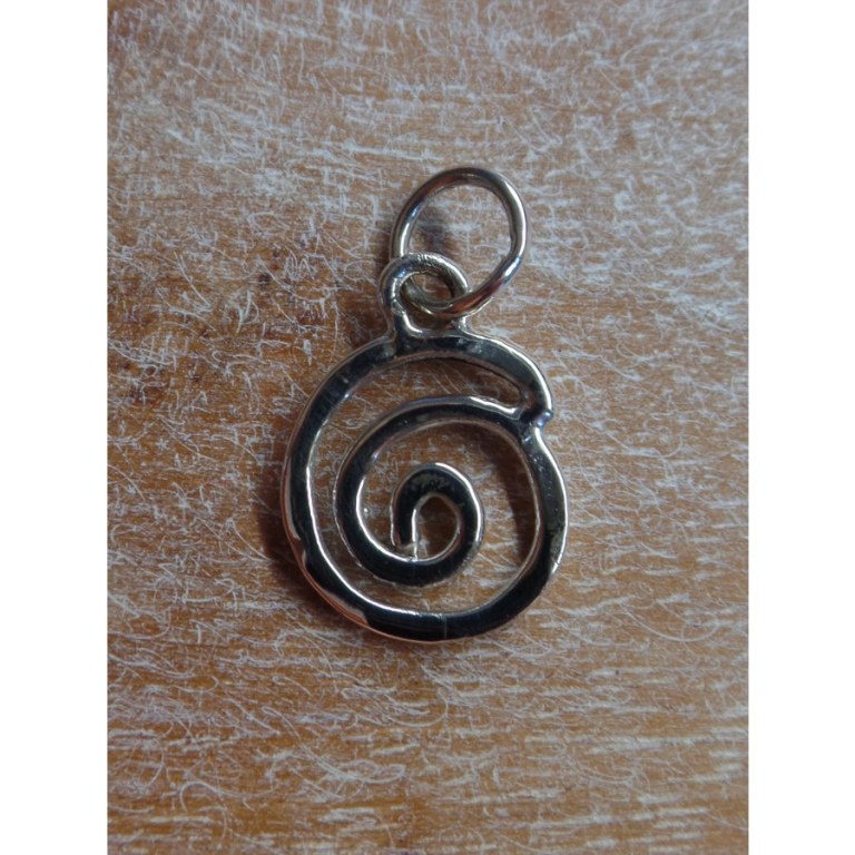 Pendentif spirale fine en argent