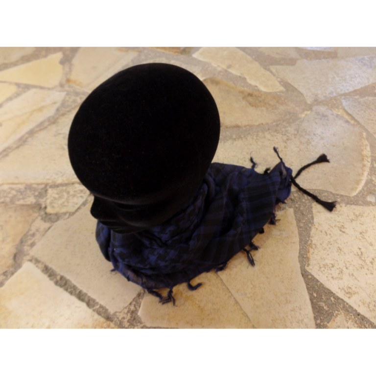Foulard Riyad carreaux bleu marine/noir
