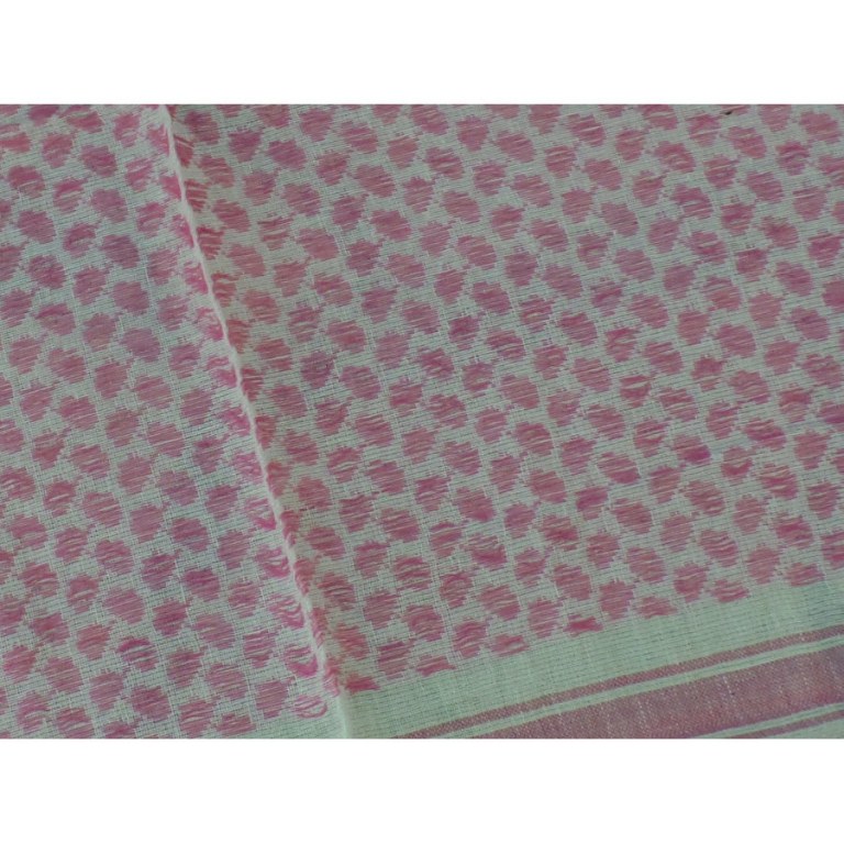 Foulard Riyad carreaux blanc/rose pâle