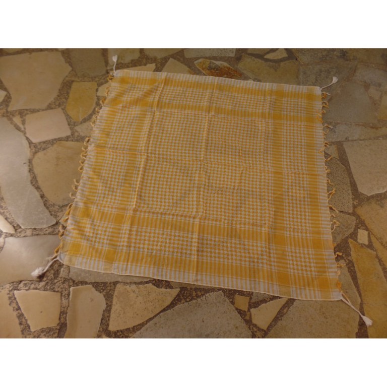 Foulard Riyad carreaux blanc/jaune