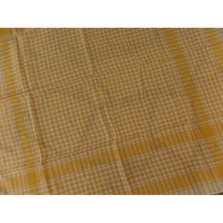 Foulard Riyad carreaux blanc/jaune