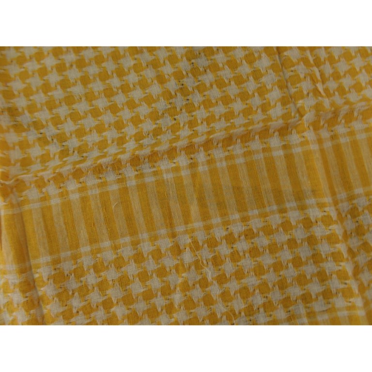 Foulard Riyad carreaux blanc/jaune