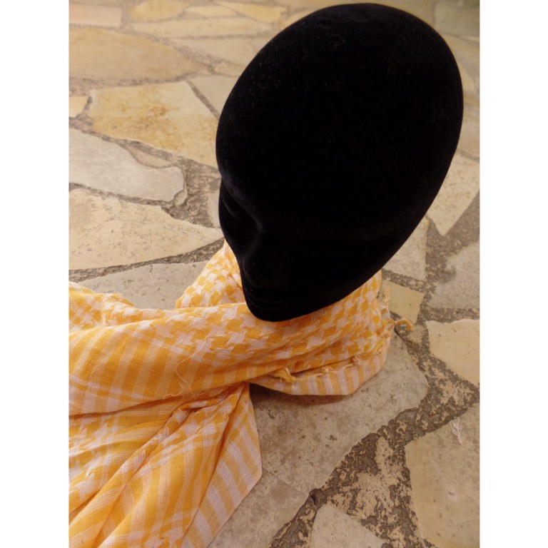 Foulard Riyad carreaux blanc/jaune