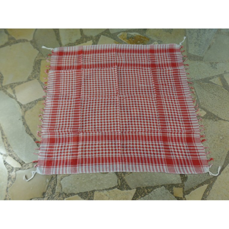 Foulard Riyad carreaux blanc/rouge