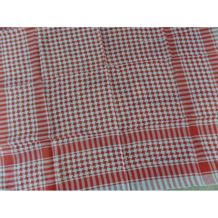 Foulard Riyad carreaux blanc/rouge