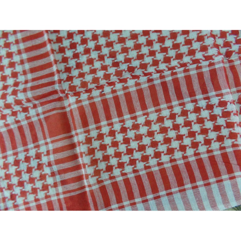 Foulard Riyad carreaux blanc/rouge