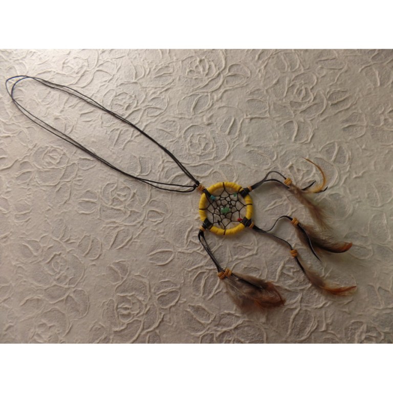 Collier dreamcatcher jaune Kaws