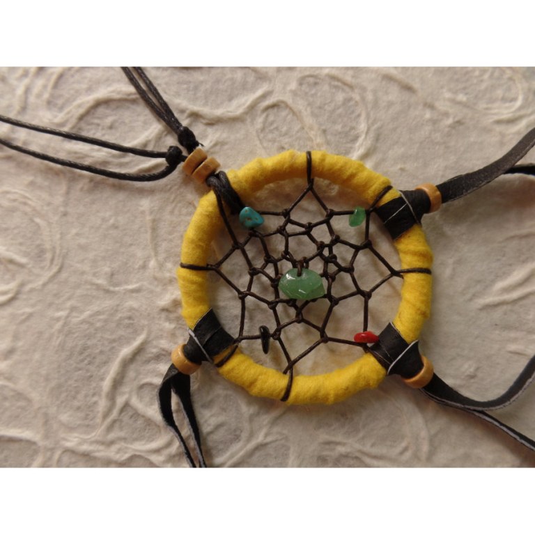 Collier dreamcatcher jaune Kaws