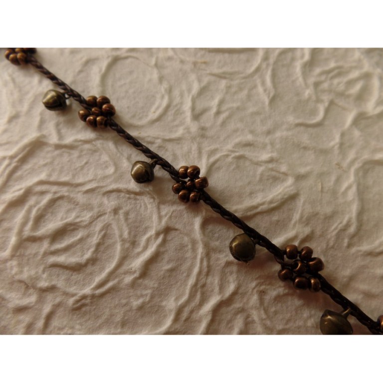 Bracelet de cheville bronze flowers