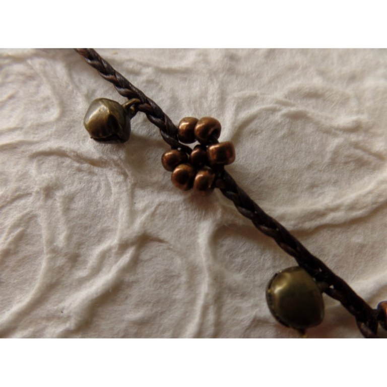 Bracelet de cheville bronze flowers
