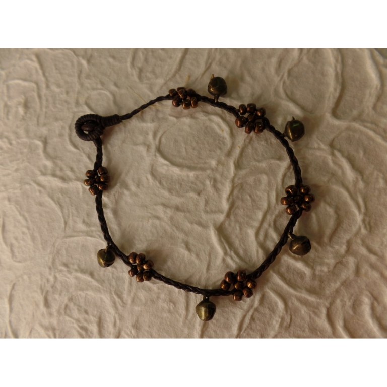 Bracelet de cheville bronze flowers