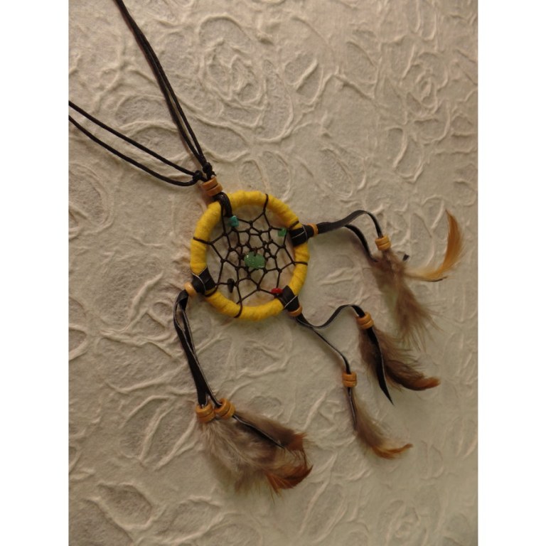 Collier dreamcatcher jaune Kaws