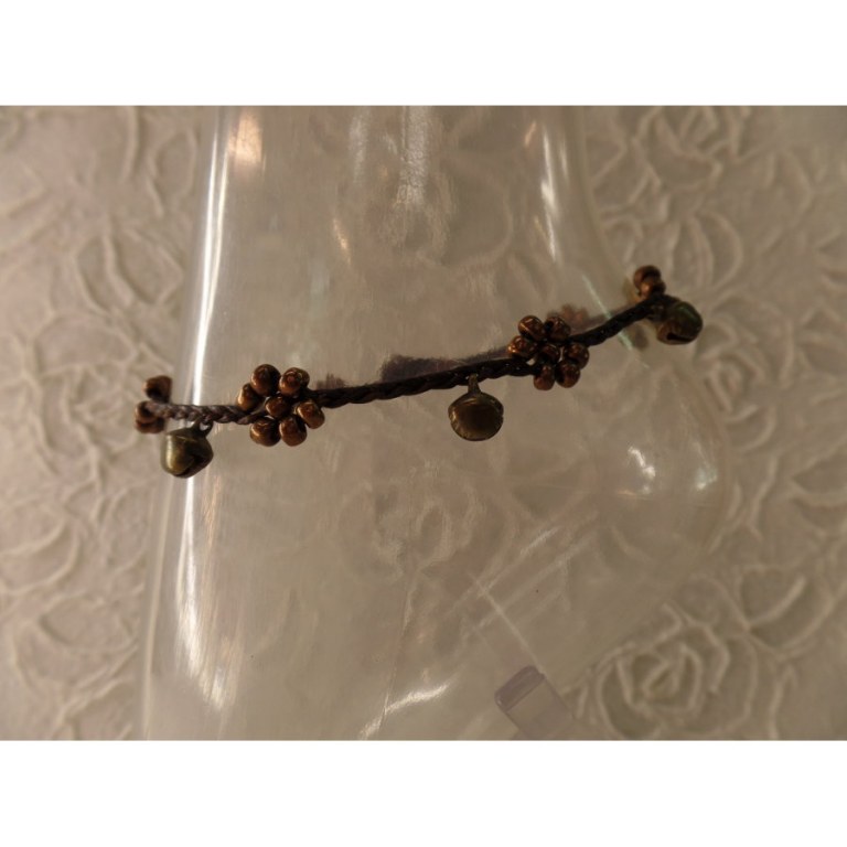 Bracelet de cheville bronze flowers