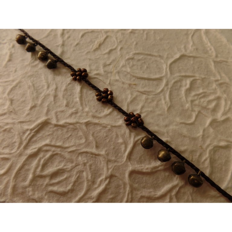 Bracelet de cheville bronze 3 flowers