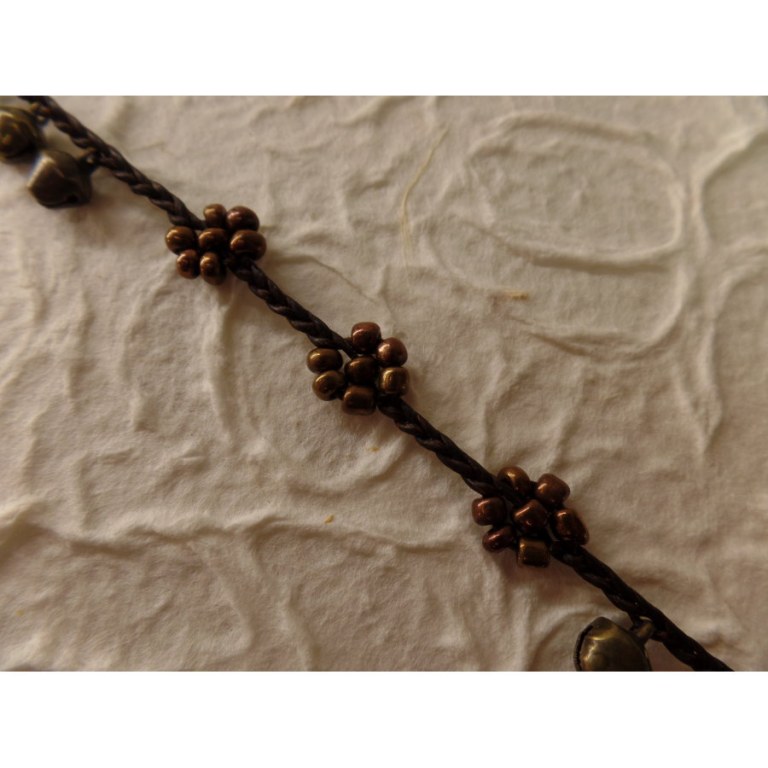 Bracelet de cheville bronze 3 flowers