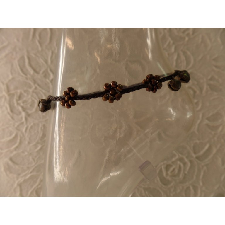 Bracelet de cheville bronze 3 flowers